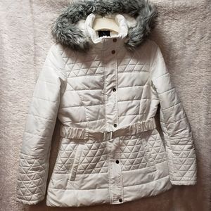 INTL Details White Faux Fur Jacket